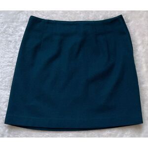 Vintage Moschery Teal Wool Cashmere Blend Mini Skirt, Size 6